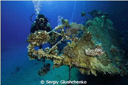 Sunken yacht at small abu galawa. by Sergiy Glushchenko 